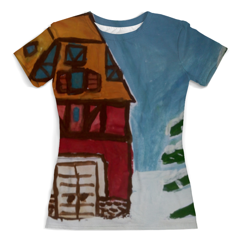 Printio Футболка с полной запечаткой (женская) Домик в лесу printio футболка с полной запечаткой мужская домик в деревне