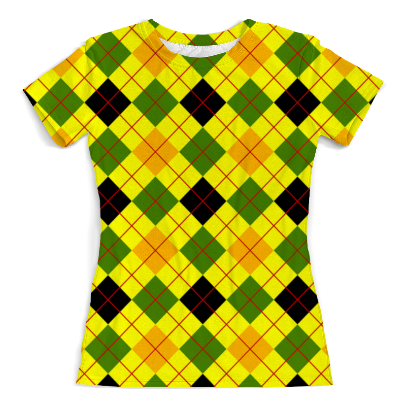 Printio Футболка с полной запечаткой (женская) Клетка желтая printio футболка с полной запечаткой мужская клетка желтая