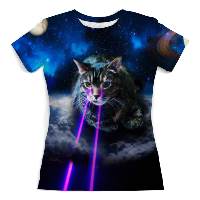 Printio Футболка с полной запечаткой (женская) Кот в космосе printio футболка с полной запечаткой женская волк в космосе