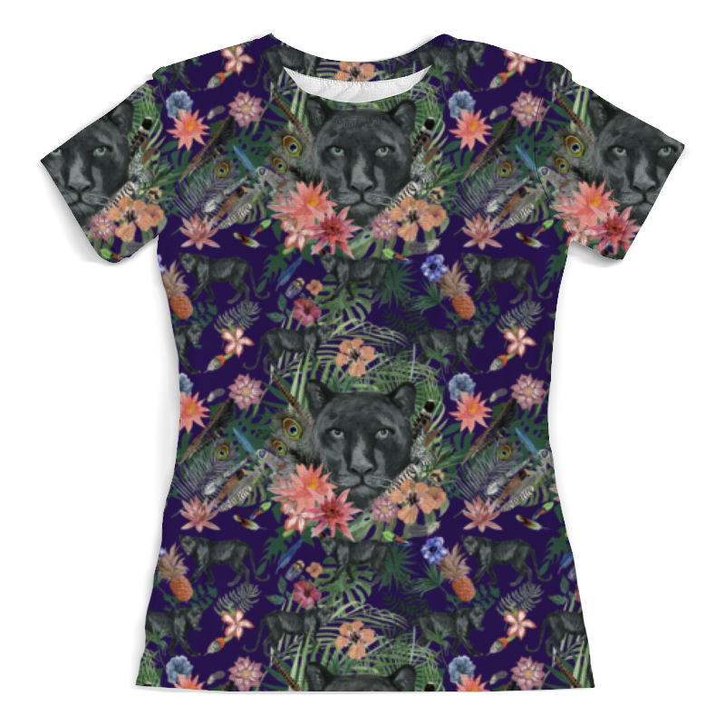 Printio Футболка с полной запечаткой (женская) Flora & panther design (night) printio футболка с полной запечаткой женская flora