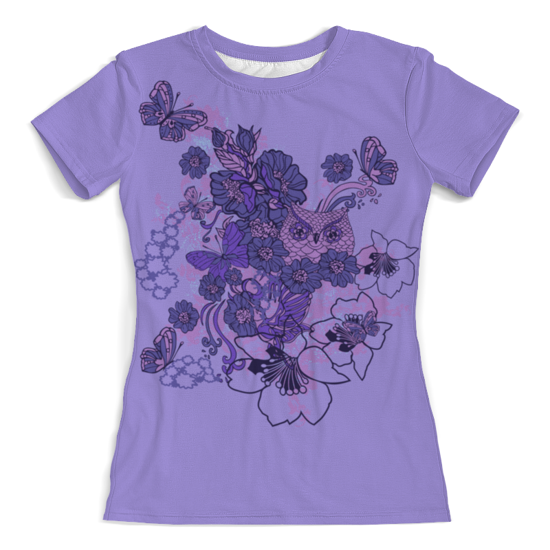 Printio Футболка с полной запечаткой (женская) Сова в цветах