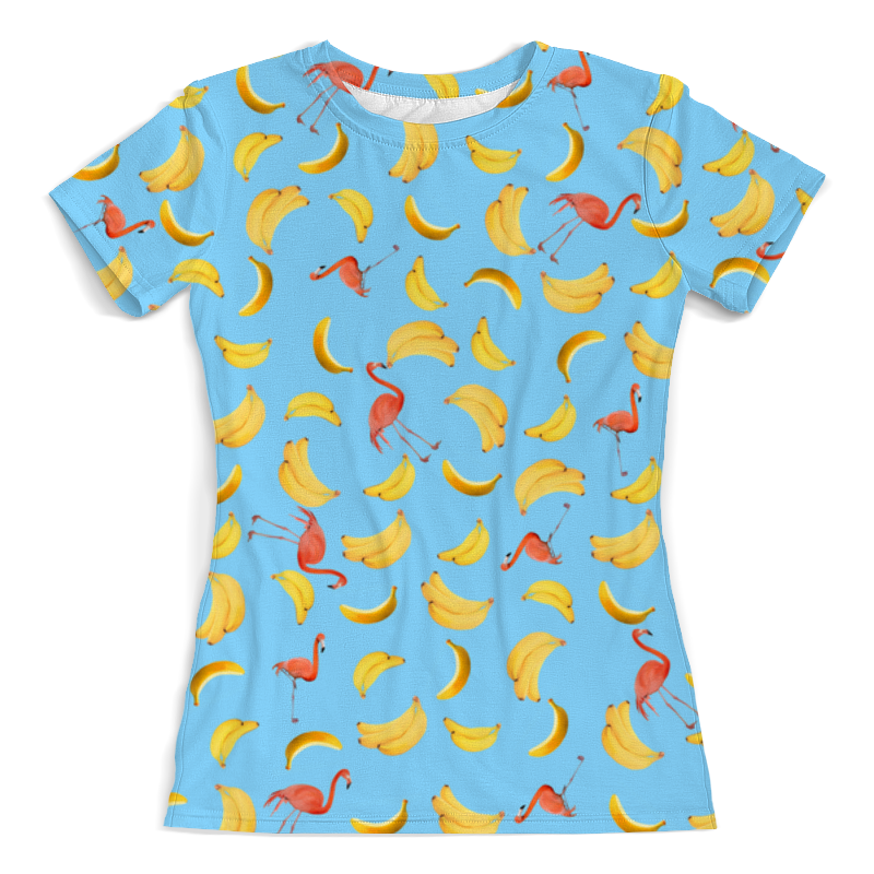Printio Футболка с полной запечаткой (женская) Бананы и фламинго printio футболка с полной запечаткой для девочек бананы и фламинго