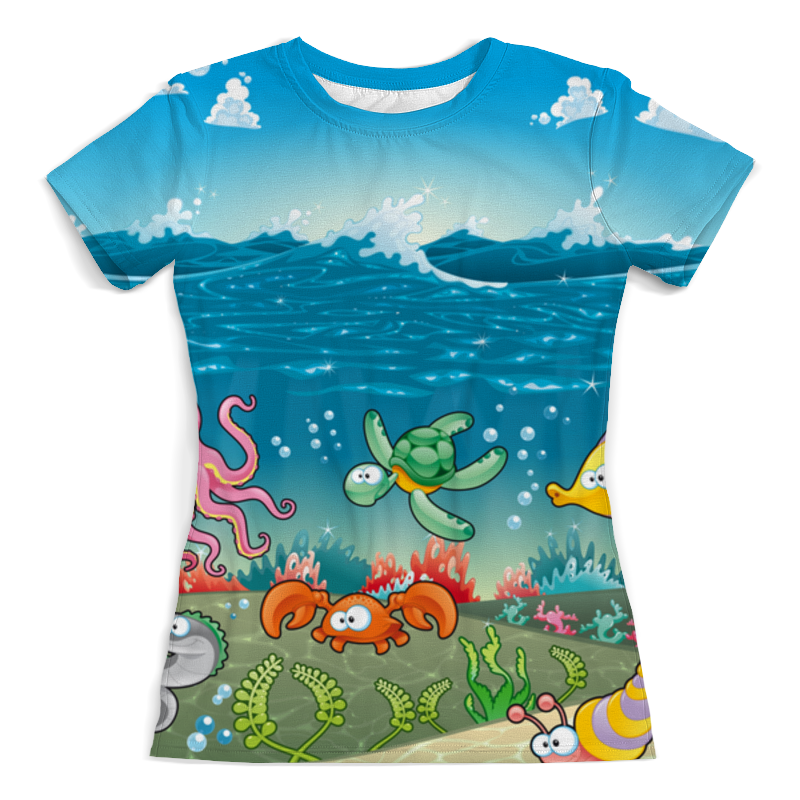 Printio Футболка с полной запечаткой (женская) Обитатели моря printio футболка с полной запечаткой для девочек обитатели моря 2