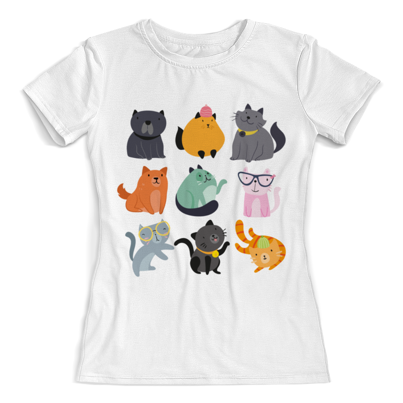 Printio Футболка с полной запечаткой (женская) Цветные кошки printio футболка с полной запечаткой мужская цветные кошки