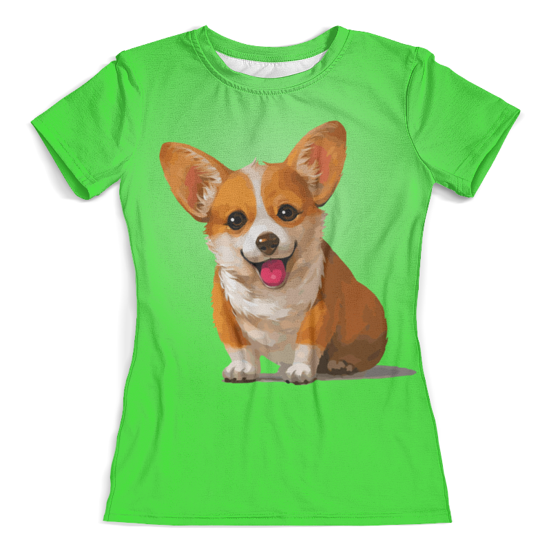 Printio Футболка с полной запечаткой (женская) Милый корги женская футболка милый корги подарок любителю собак s белый