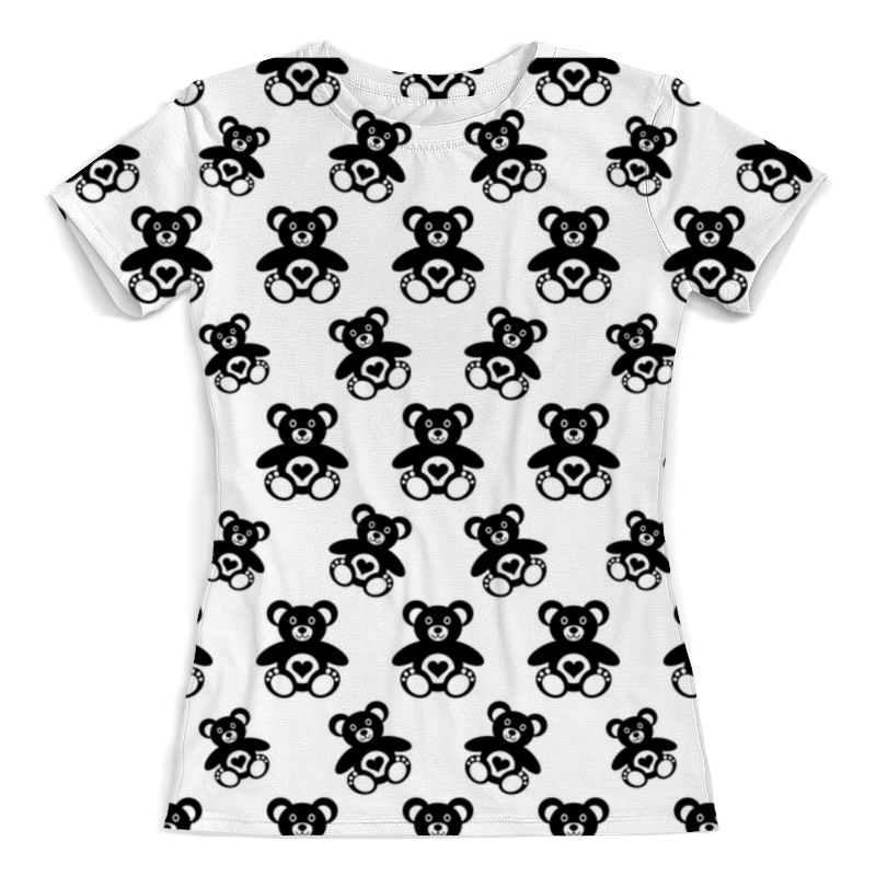 Printio Футболка с полной запечаткой (женская) Черно-белые мишки printio футболка с полной запечаткой женская черно белые сердца