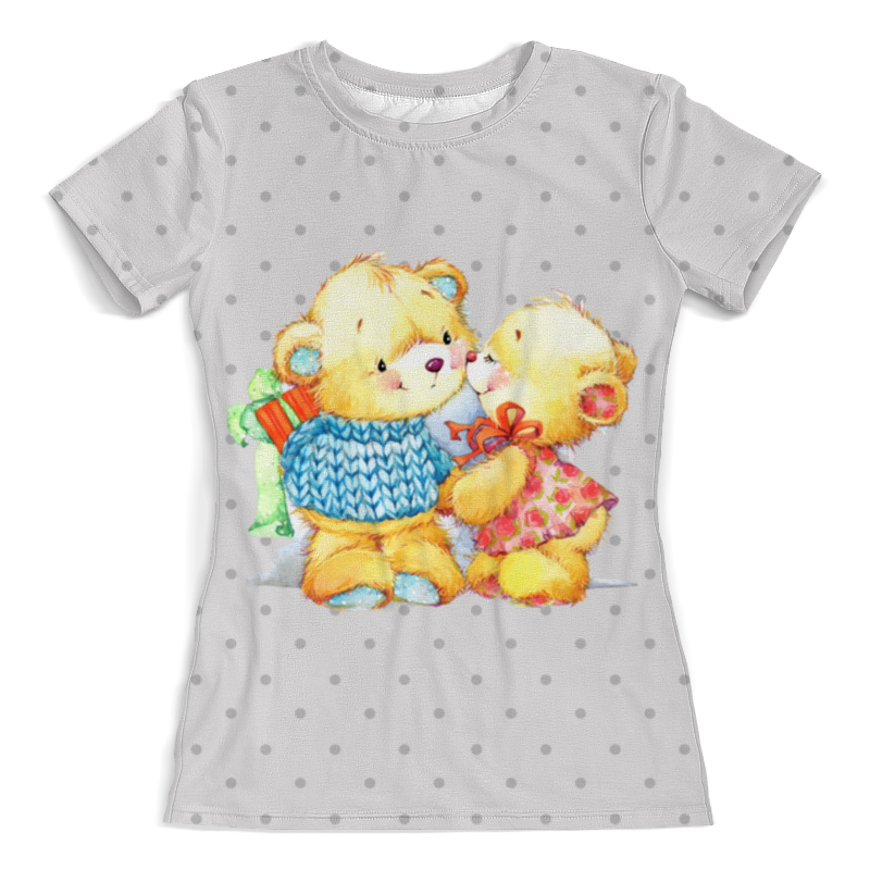 Printio Футболка с полной запечаткой (женская) Романтичные мишки. парные футболки. printio футболка с полной запечаткой для девочек романтичные мишки парные футболки