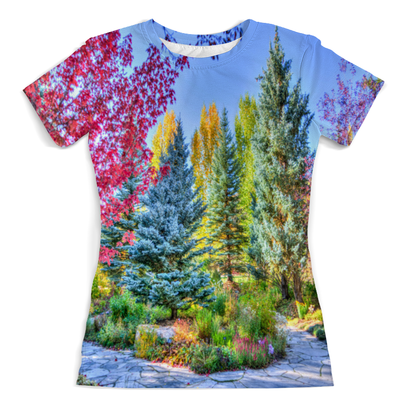 Printio Футболка с полной запечаткой (женская) Деревья в красках printio футболка с полной запечаткой женская закат в красках