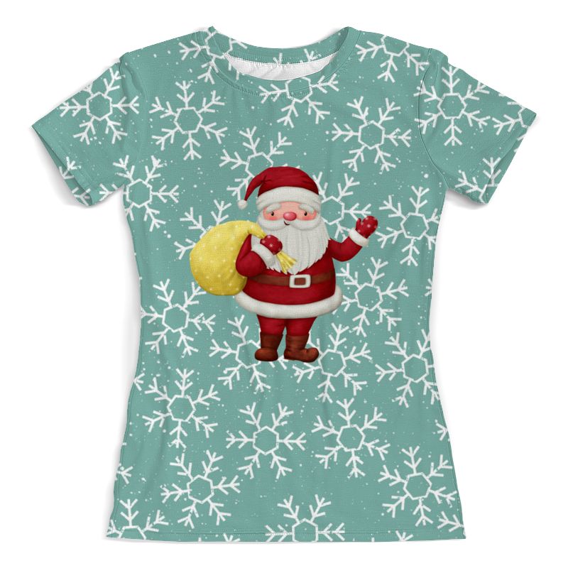 Printio Футболка с полной запечаткой (женская) Дед мороз printio футболка с полной запечаткой женская мопс дед мороз
