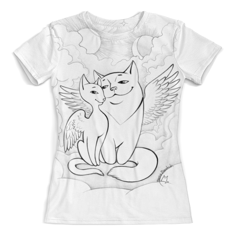Printio Футболка с полной запечаткой (женская) Кот-хранитель printio футболка с полной запечаткой женская влюбленные коты парные футболки