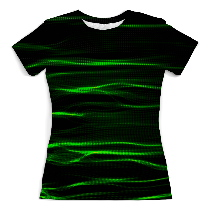 Printio Футболка с полной запечаткой (женская) Зеленые линии printio футболка с полной запечаткой мужская зеленые линии