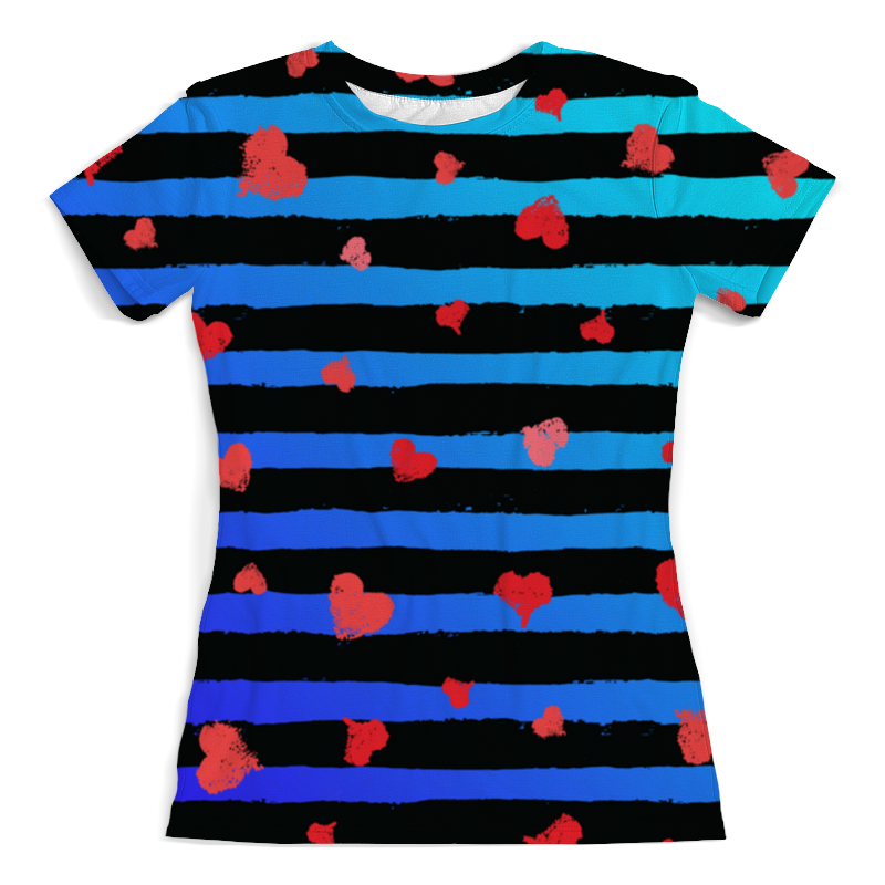 Printio Футболка с полной запечаткой (женская) Узор сердечек