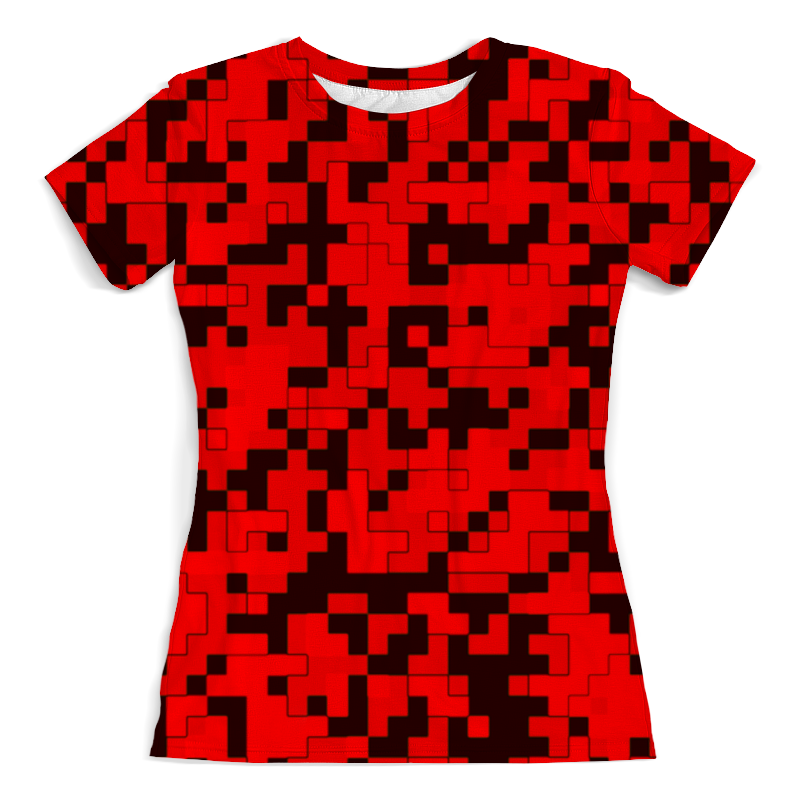 printio футболка с полной запечаткой для мальчиков красные пиксели Printio Футболка с полной запечаткой (женская) Красные пиксели