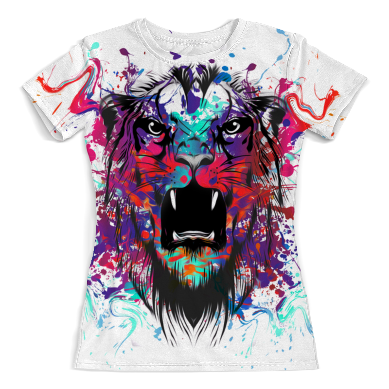 Printio Футболка с полной запечаткой (женская) Тигр красками printio футболка с полной запечаткой женская рисунок красками