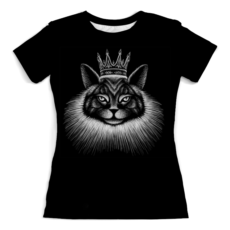 Printio Футболка с полной запечаткой (женская) Кошачий король. printio футболка с полной запечаткой женская белый горох на чёрном фоне