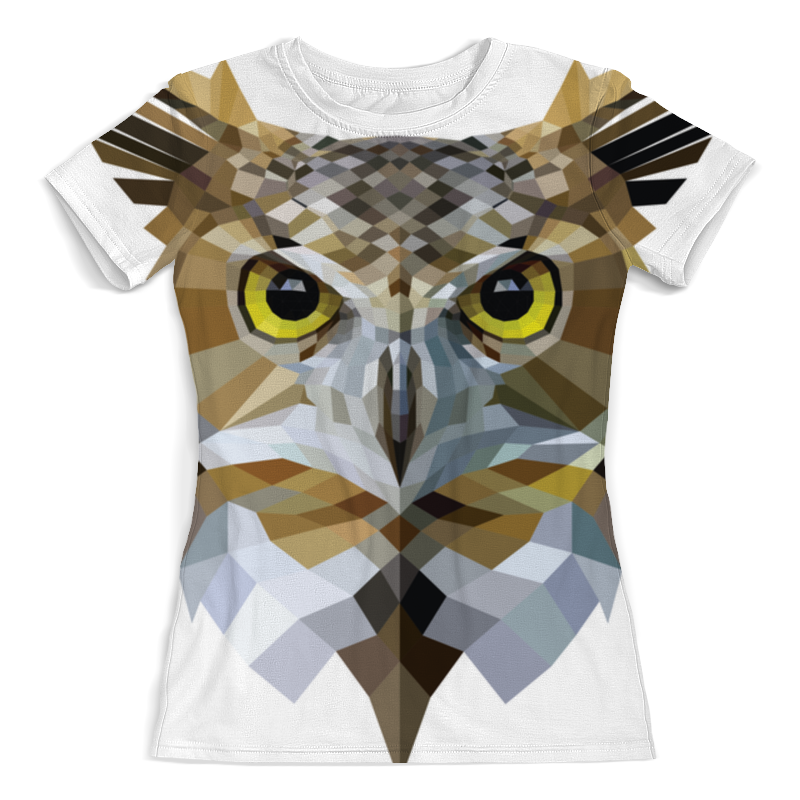printio футболка с полной запечаткой для девочек owl scull сова с черепом Printio Футболка с полной запечаткой (женская) Сова / owl