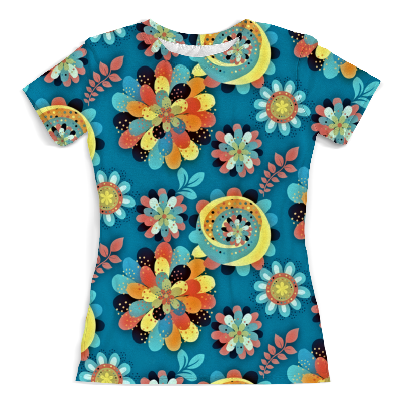Printio Футболка с полной запечаткой (женская) Цветы в красках printio футболка с полной запечаткой женская закат в красках