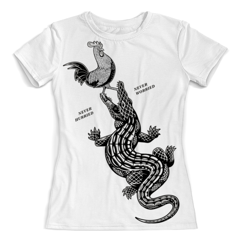 Printio Футболка с полной запечаткой (женская) Крокодил съедает петуха printio футболка с полной запечаткой женская хищник