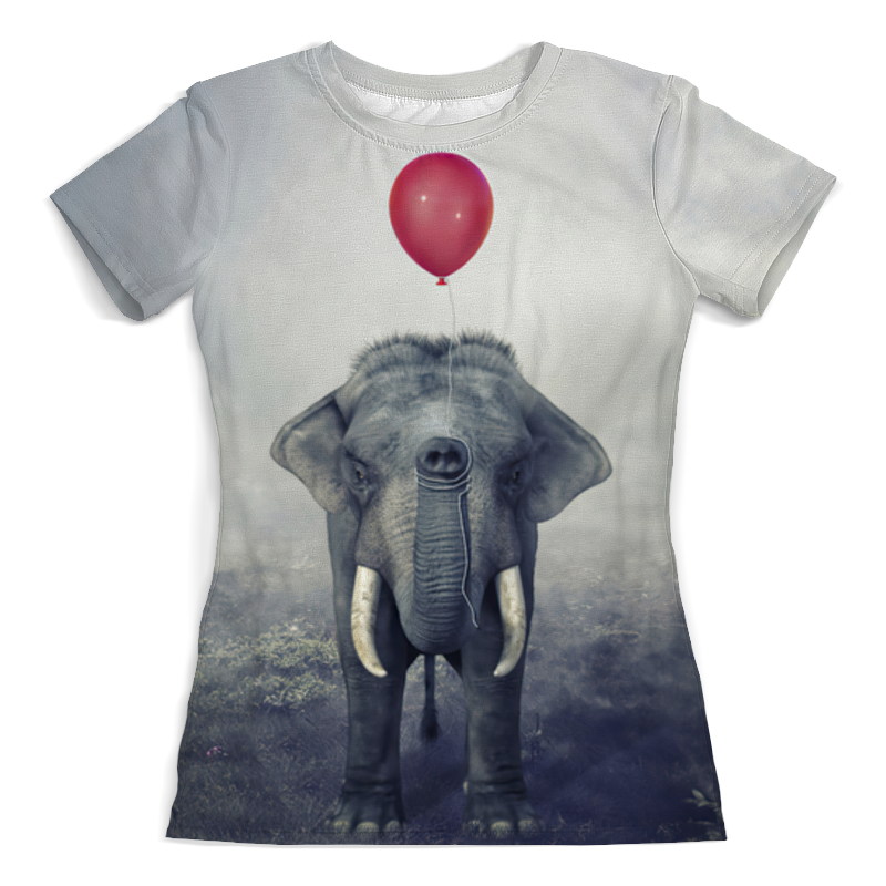 Printio Футболка с полной запечаткой (женская) Красный шар и слон printio фартук с полной запечаткой красный шар и слон