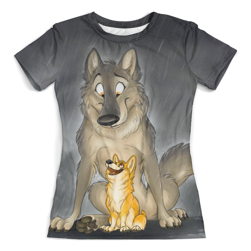 Printio Футболка с полной запечаткой (женская) Волк и собачка printio футболка с полной запечаткой женская зима и волк