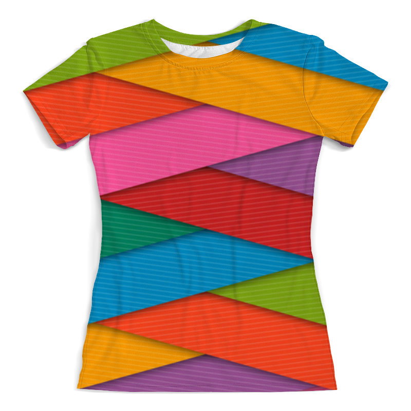 printio футболка с полной запечаткой женская цветные шестеренки Printio Футболка с полной запечаткой (женская) Цветные полоски