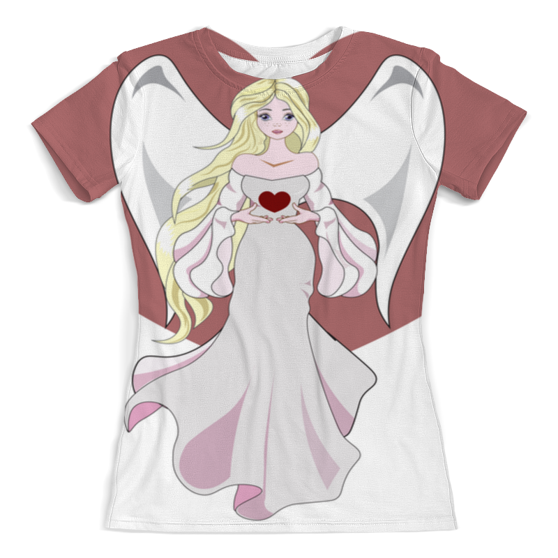 Printio Футболка с полной запечаткой (женская) Ангел и сердце printio футболка с полной запечаткой женская ангел
