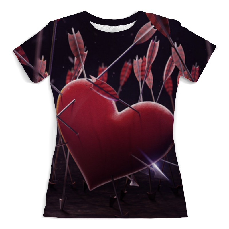 printio футболка с полной запечаткой женская сердце и стрелы Printio Футболка с полной запечаткой (женская) Сердце и стрелы