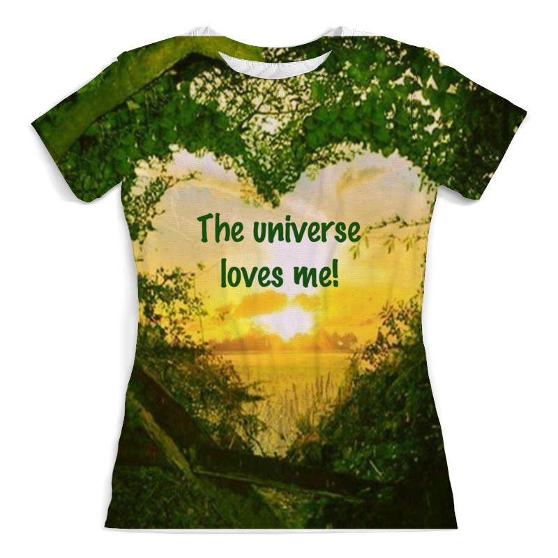 Printio Футболка с полной запечаткой (женская) Вселенная любит меня printio футболка с полной запечаткой женская вселенная