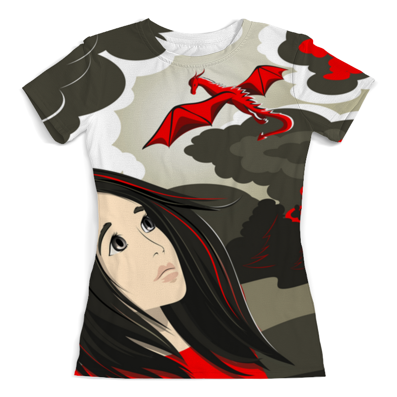 Printio Футболка с полной запечаткой (женская) Девушка и дракон printio футболка с полной запечаткой женская красивая стильная девушка