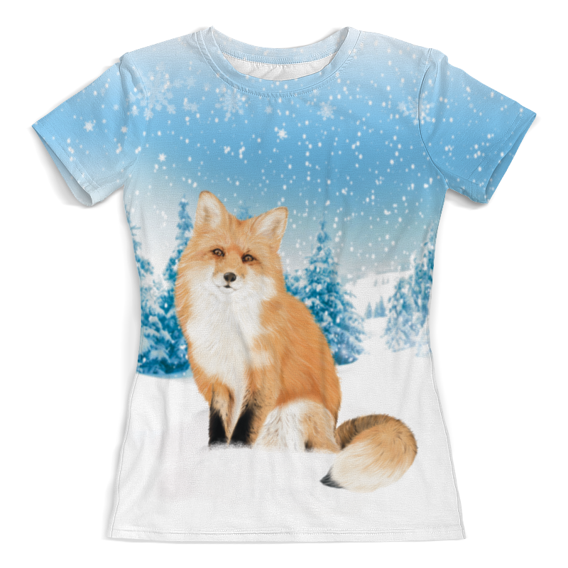 Printio Футболка с полной запечаткой (женская) Лисичка в снегу. printio футболка с полной запечаткой женская волк в снегу