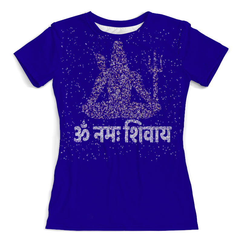 Printio Футболка с полной запечаткой (женская) Om namah shivaya и господь шива - вечернее небо printio футболка с полной запечаткой женская om namah shivaya пурпурный