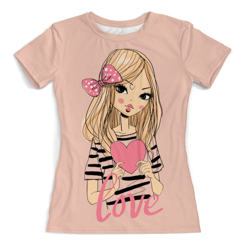 Printio Футболка с полной запечаткой (женская) Девочка printio футболка с полной запечаткой женская зайка с сердечком