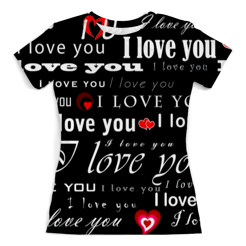 Printio Футболка с полной запечаткой (женская) Love you printio футболка с полной запечаткой женская i love you