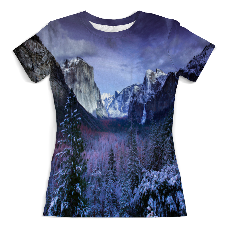Printio Футболка с полной запечаткой (женская) Синие горы printio футболка с полной запечаткой женская серые горы