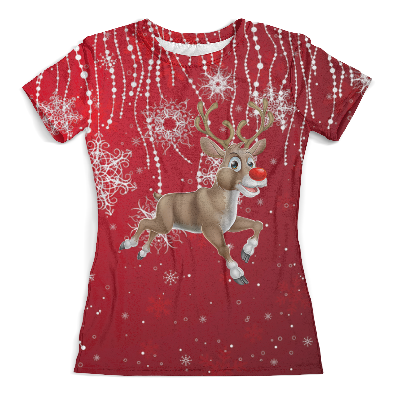 Printio Футболка с полной запечаткой (женская) Рождественский олень printio футболка с полной запечаткой женская рождественский фон
