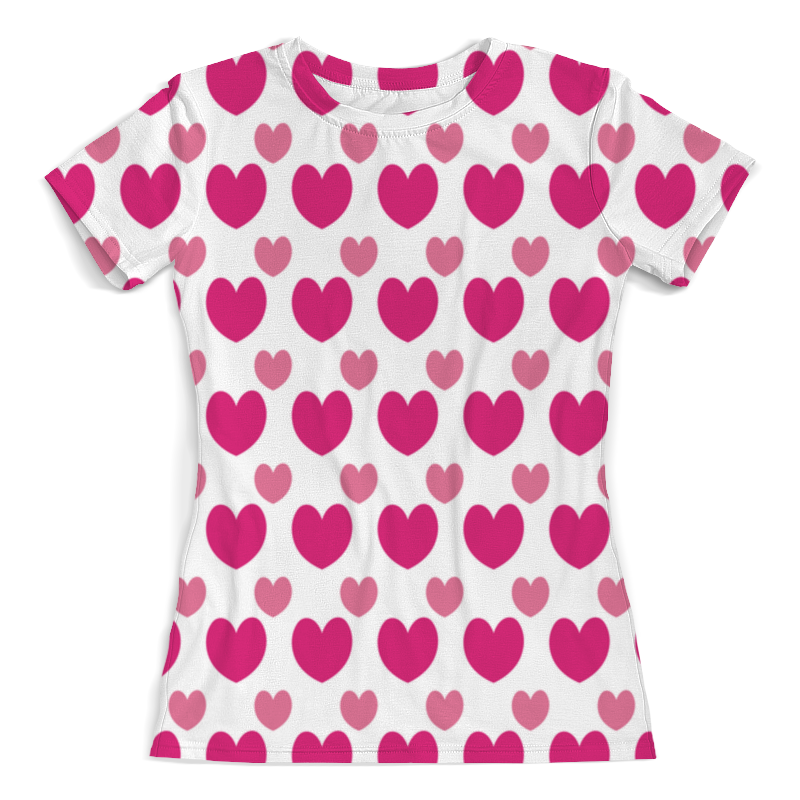 Printio Футболка с полной запечаткой (женская) Розовые сердечки printio футболка с полной запечаткой женская розовые сердечки