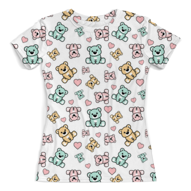 Printio Футболка с полной запечаткой (женская) Мишки паттерн printio футболка с полной запечаткой женская радужные мишки