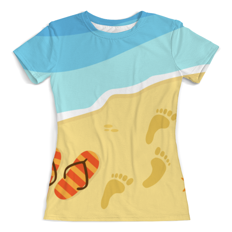 Printio Футболка с полной запечаткой (женская) Пляж. printio футболка с полной запечаткой женская пляж форталеза аурелио де фигейредо