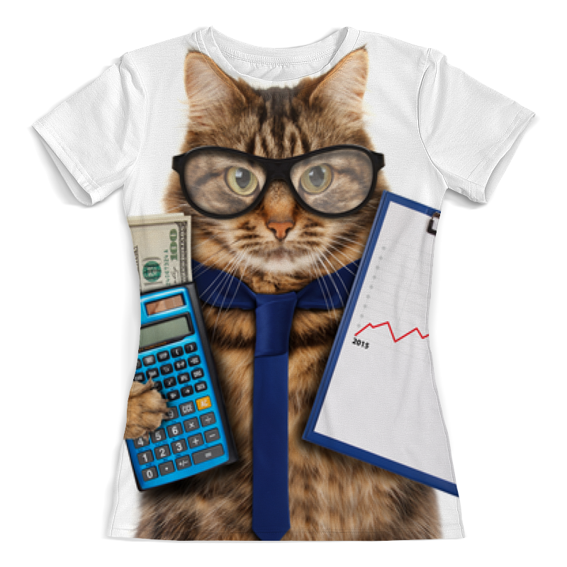 Printio Футболка с полной запечаткой (женская) Умный кот printio футболка с полной запечаткой для девочек умный кот