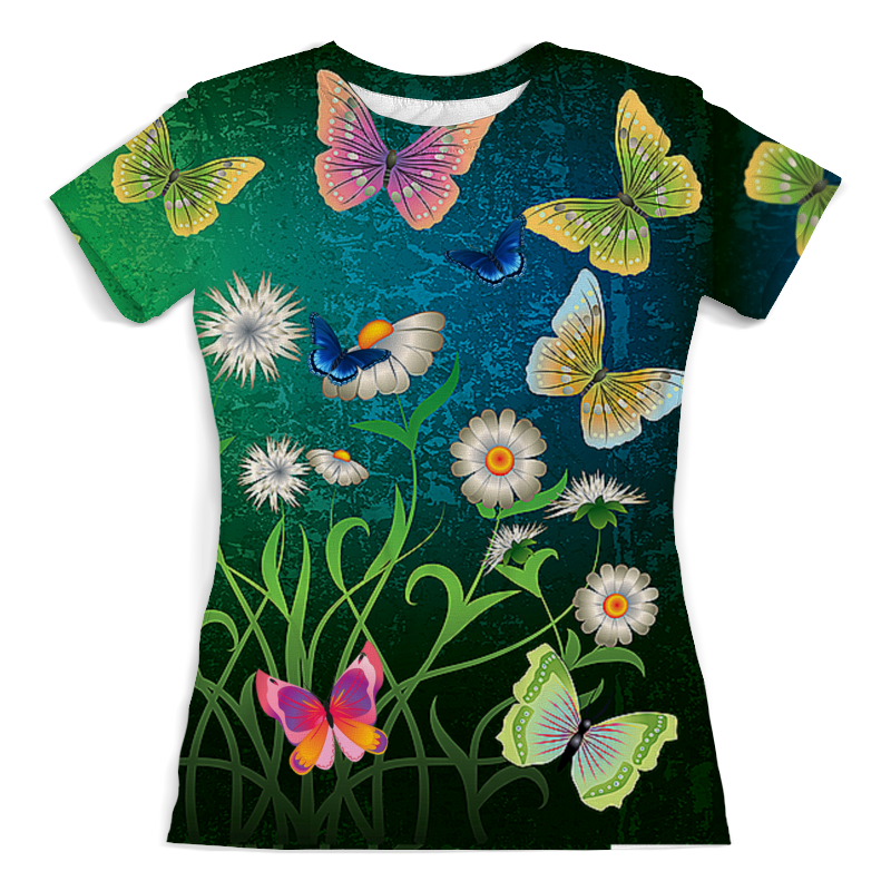 Printio Футболка с полной запечаткой (женская) Бабочки printio футболка с полной запечаткой женская белые бабочки