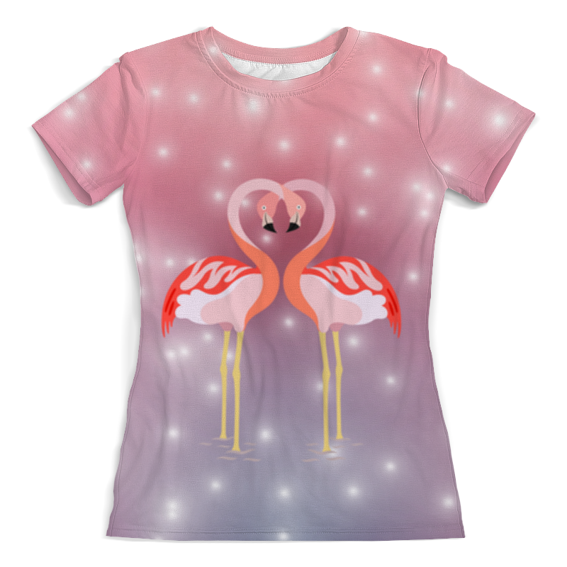 Printio Футболка с полной запечаткой (женская) Влюбленные фламинго printio футболка с полной запечаткой мужская александр македонский в розовых фламинго