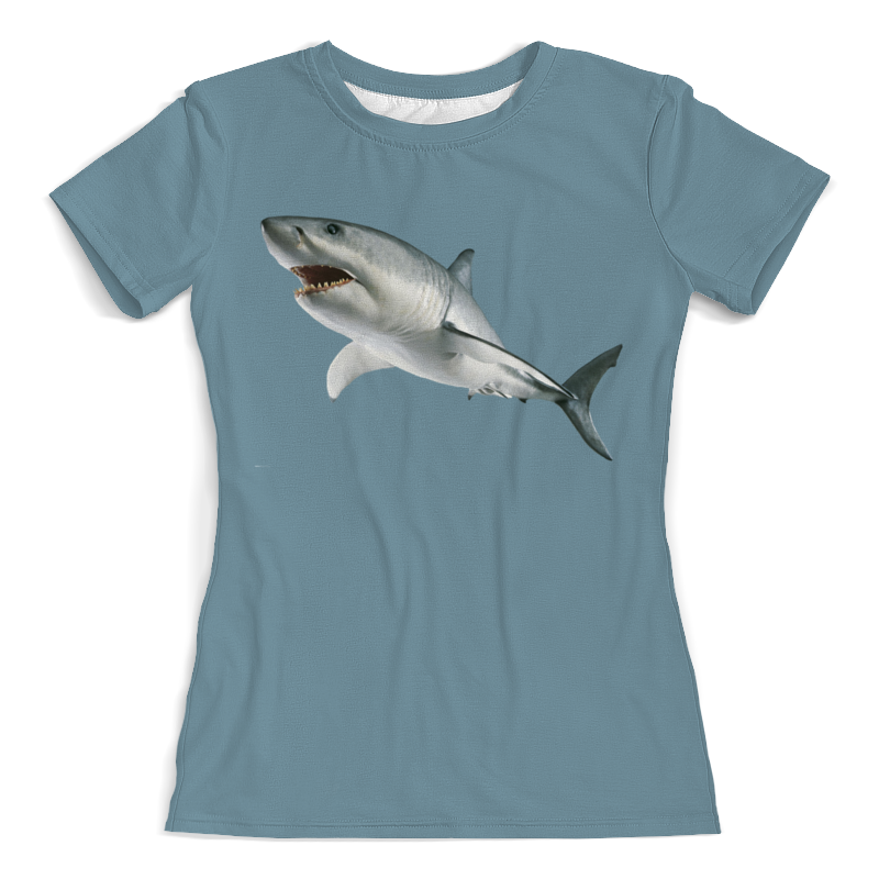 Printio Футболка с полной запечаткой (женская) Атака хищной акулы. футболка женская mia серая размер m