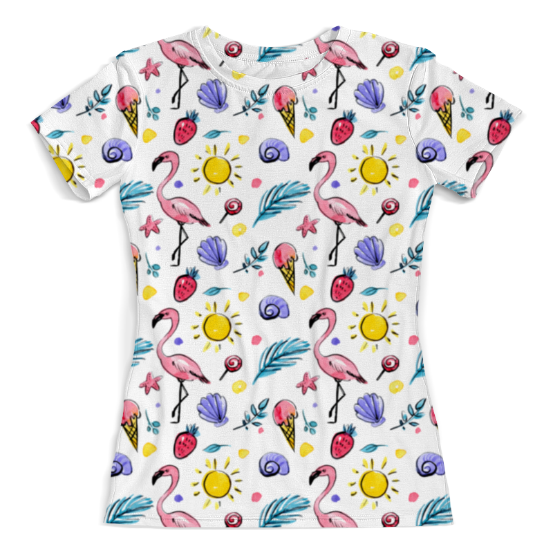 Printio Футболка с полной запечаткой (женская) Фламинго printio футболка с полной запечаткой женская морские ракушки