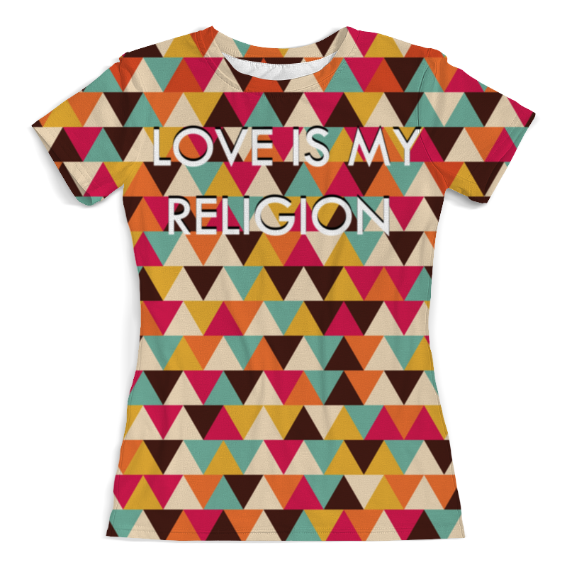 Printio Футболка с полной запечаткой (женская) Любовь-моя религия printio футболка с полной запечаткой женская любовь моя религия