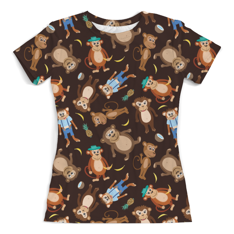 Printio Футболка с полной запечаткой (женская) Обезьянки printio футболка с полной запечаткой для девочек обезьянки