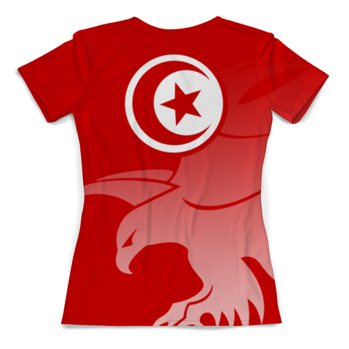 Заказать женскую футболку в Москве. Футболка с полной запечаткой (женская) Сборная Туниса от geekbox - готовые дизайны и нанесение принтов.