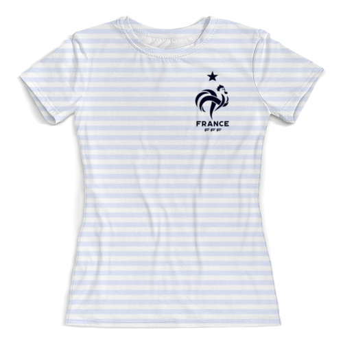 Заказать женскую футболку в Москве. Футболка с полной запечаткой (женская) Сборная Франции от geekbox - готовые дизайны и нанесение принтов.