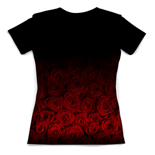 Заказать женскую футболку в Москве. Футболка с полной запечаткой (женская) Красные розы от DesertHawk - готовые дизайны и нанесение принтов.
