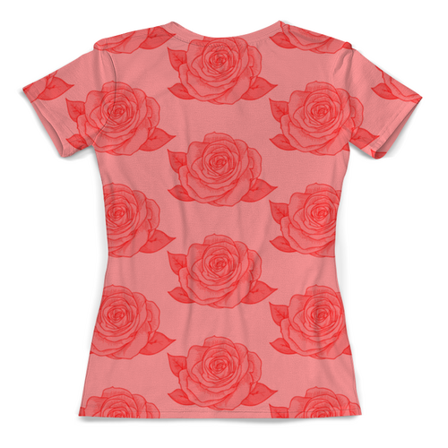 Заказать женскую футболку в Москве. Футболка с полной запечаткой (женская) Узор роз от THE_NISE  - готовые дизайны и нанесение принтов.