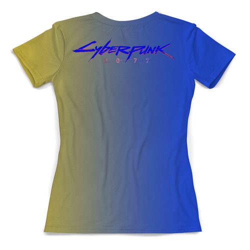 Заказать женскую футболку в Москве. Футболка с полной запечаткой (женская) Cyberpunk 2077 от T-shirt print  - готовые дизайны и нанесение принтов.